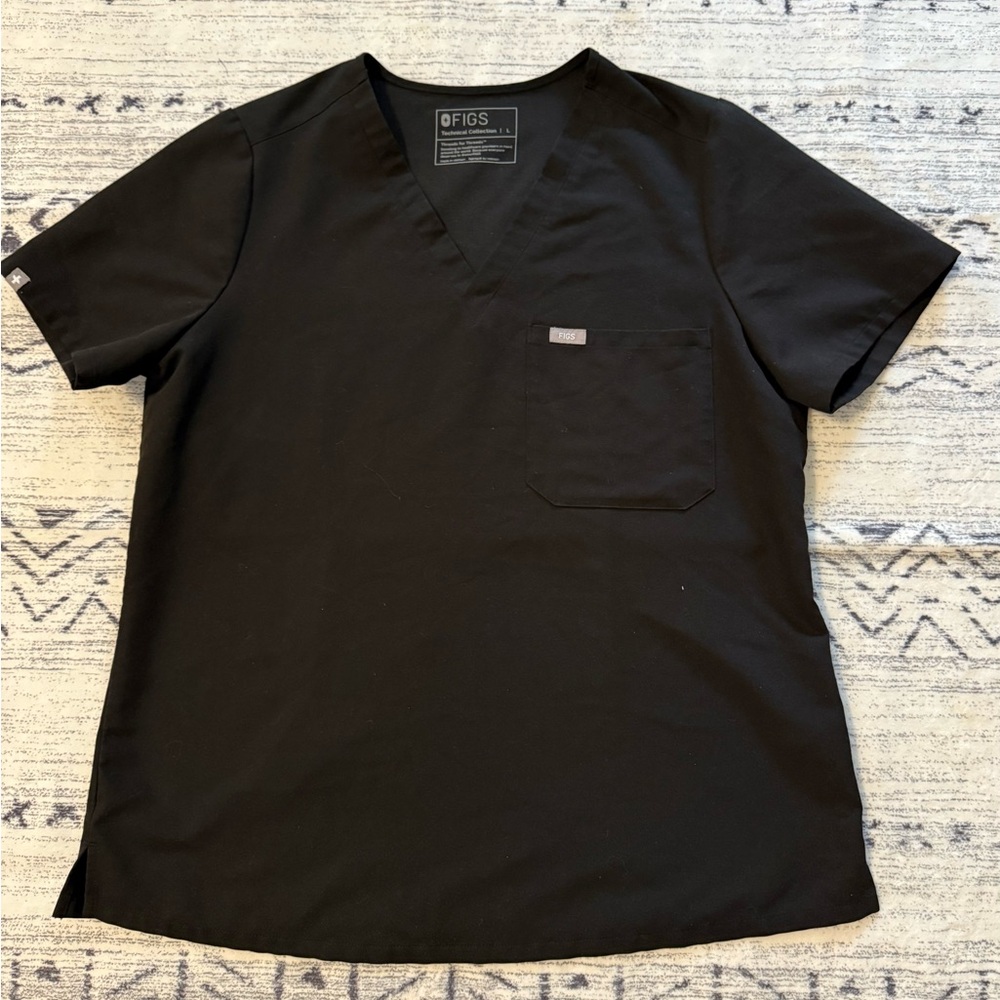 Figs Women's Black Catarina One Pocket Scrub Top